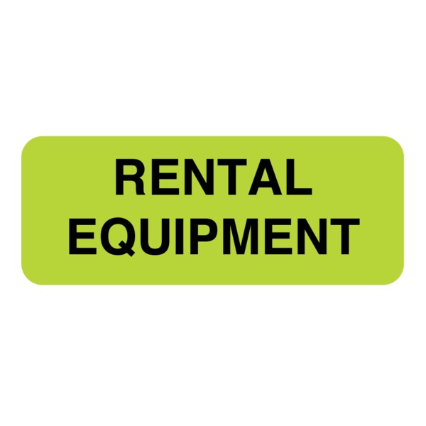 Nevs Label, "Rental Equipment" 7/8" x 2-1/4" Flr Chart w/Black CS-3225 - main